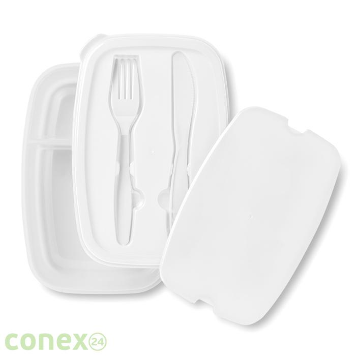 Lunch box ze sztućcami DILUNCH (biały)